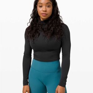 Lululemon All Aligned Mock Neck Long Sleeve in Black size 8
